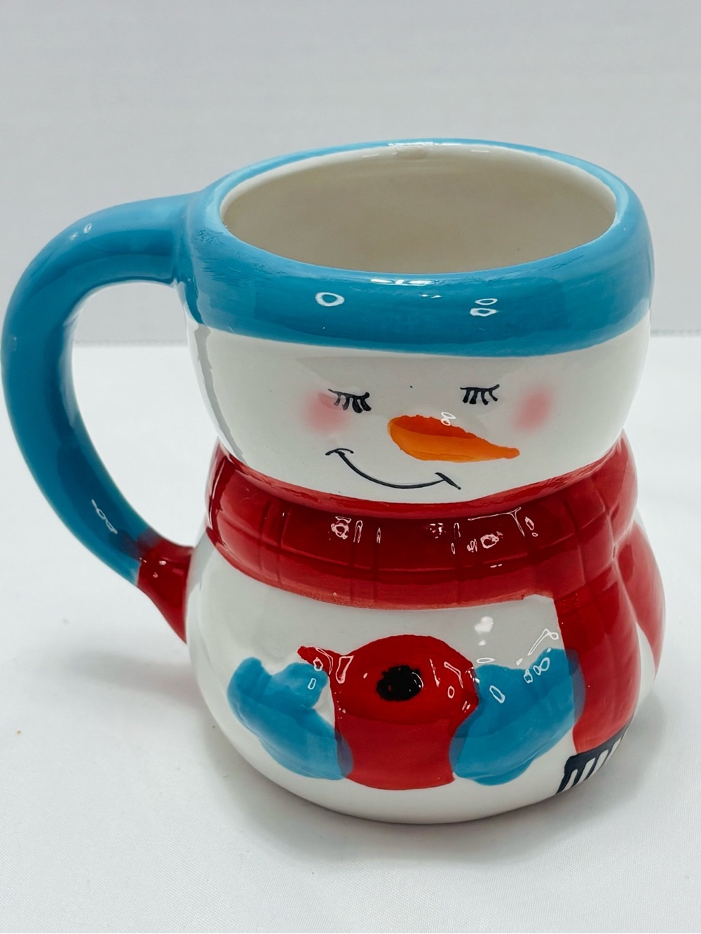 Bay Island White Ceramic Mug with Blue and Red Accents